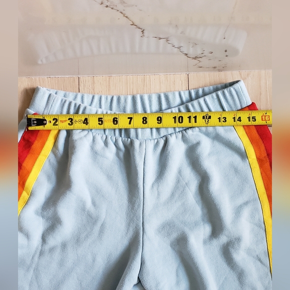 Wesley Light Blue Jogger Set Womens S/M Rainbow Stripes Matching Lounge Outfit - Picture 8 of 12